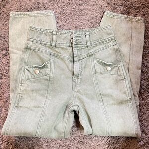 BDG Green High Waisted Straight Leg Jeans